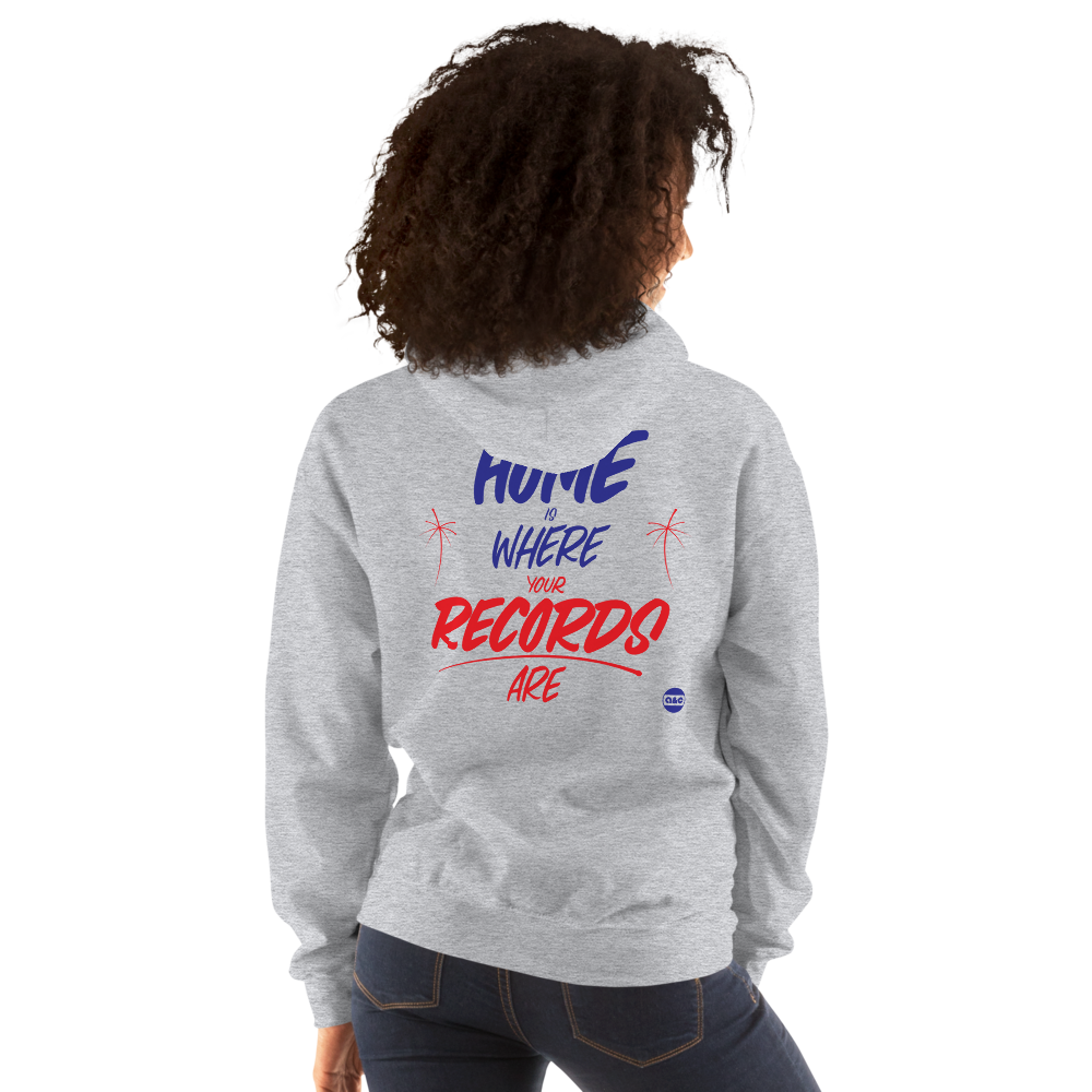 Arts & Crafts Merch Collection "Home Is Where Your Records Are" Hoodie (Grey)