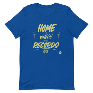 Arts & Crafts Fall 2023 Merch Collection "Home Is Where Your Records Are" T-shirt (Blue)